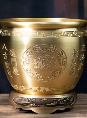 小铜记铜缸米缸招财进宝聚宝盆摆件家居客厅办公装饰八宝缸存钱罐