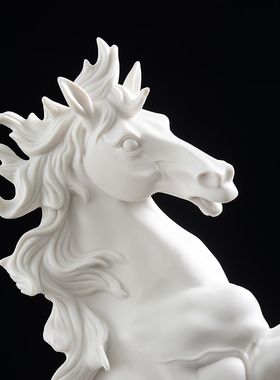 陶瓷大号马摆件招财办公室客厅家居装饰品白瓷工艺品马到成功摆设