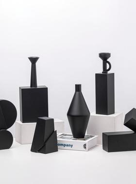 现代北欧创意几何不规则树脂摆件软装样板房客厅茶几桌面家居饰品