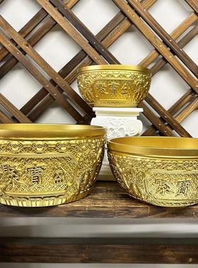 纯铜聚宝盆摆件招财麒麟聚宝盆实心黄铜家用客厅店铺摆设开业礼品