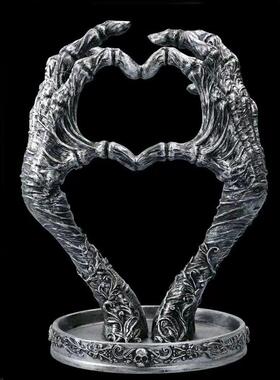 万圣节哥特式木乃伊爱心珠宝盘首饰架树脂工艺品摆件家居装饰