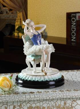 欧式陶瓷人物摆件美少女跳芭蕾舞女孩瓷偶高档工艺品创意奢华