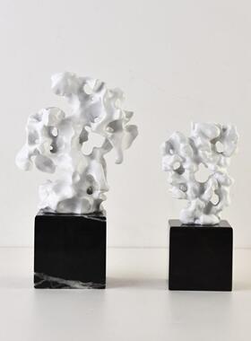 新中式太湖石摆件酒店售楼处客厅混搭假山软装饰品样板房轻奢摆设