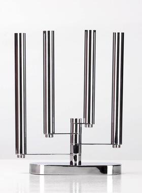 现代轻奢创意金属旋转烛台摆件客厅餐厅桌面装饰品样板间软装摆设