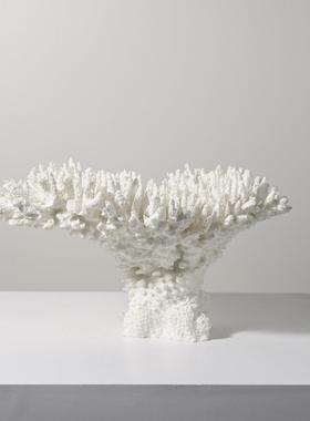现代简约极简几何仿真珊瑚树脂摆件样板间售楼处装饰艺术家居
