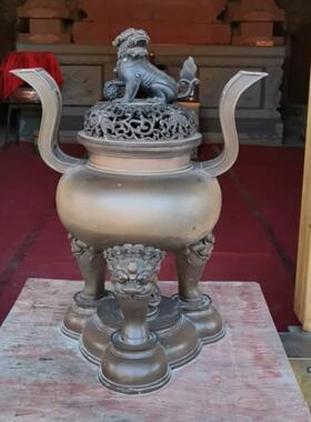 铸铜香炉摆件公司酒店小区门口铜雕景观雕塑带盖不带盖中式工业品