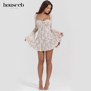 House of CB 复古色蕾丝花边清纯风格女裙