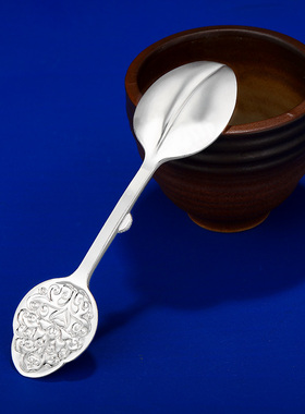 S990纯银火供勺摩尼宝供勺荟供勺烟供勺熏香勺金刚勺15cm2款可选