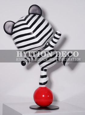 卡通大型雕塑样板间客厅落地大摆件熊售楼处酒店大堂轻奢软装饰品