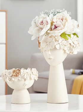 摆件家居饰品北欧客厅电视柜绿植创意摆设现代简约个性人物装饰品