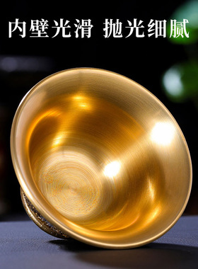 八吉祥供水杯供佛杯纯铜佛前供杯摆件家用矮脚供水碗八供杯圣水杯