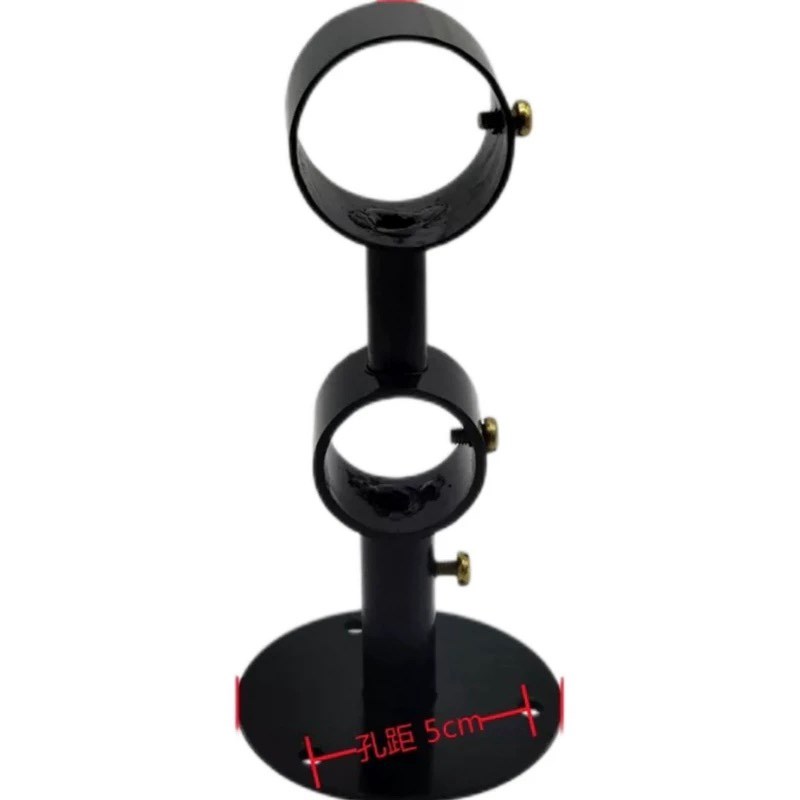 老式35-28大小孔双孔支架圆形固定底座托架粗杆罗马杆窗帘杠配件 - 图3