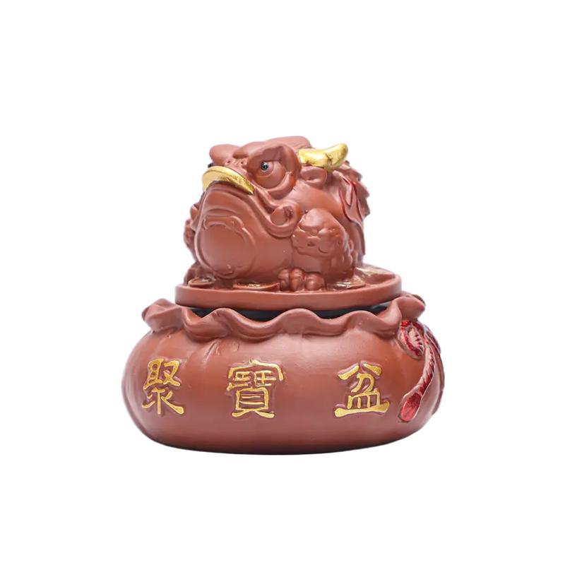 中式三足招财金蟾茶宠摆件创意旋转360紫砂可养茶桌茶道桌面装饰 - 图0