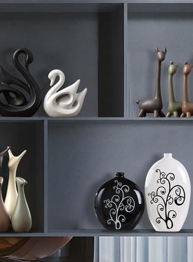 花瓶摆件陶瓷创意家居摆设现代简约工艺礼品摆饰房间客厅玄关酒柜