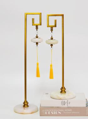 新中式客厅创意玄关电视柜酒柜隔断办公室现代中式家居装饰品摆设