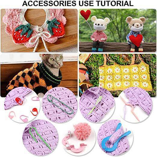 59件套钩针套装彩色TPR软柄钩针便携式收纳包毛线编织工具,淘宝优惠券,粉丝福利购,淘宝优惠卷