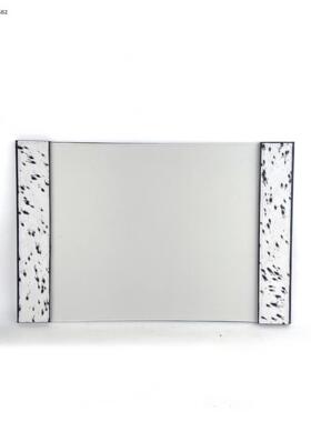 现代简约轻奢编织纹皮革大书桌垫家具样板间办公室书房软装饰摆件