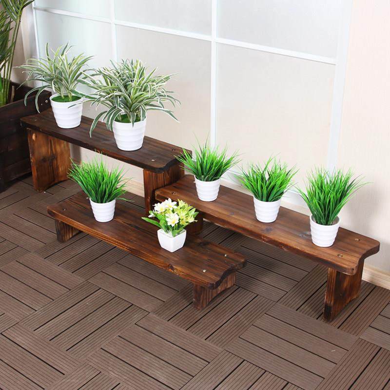 防腐木花架室内阳台阶梯式多层实木质花架子客厅落地式凳式花盆架,淘宝优惠券,粉丝福利购,淘宝优惠卷