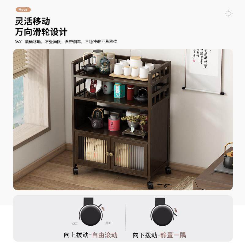 置物架带轮子可推拉茶几家用移动小推车多层收纳小户型多功能茶柜,淘宝优惠券,粉丝福利购,淘宝优惠卷