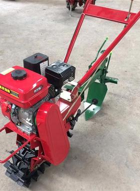 手扶式农用耕地机犁田机8马力柴油水冷履带微耕机家用小型开沟机