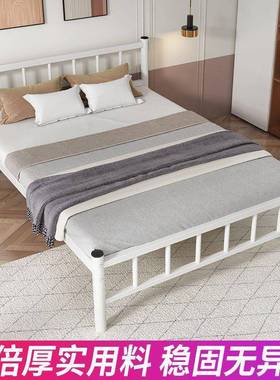 简约铁艺单人床宿舍小铁床1.2米出租屋简易铁架床架1.5米出租房床