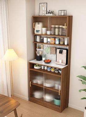 bts简易橱柜实木餐边柜家用厨房柜出租房家政柜简易组装经济型茶