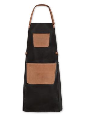 定与制美式时尚皮革防水防油围腰围裙发型师花艺师匠人工作服logo