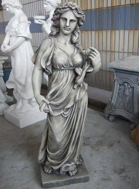 欧式玻璃钢人物雕塑艺术品客厅户外落地摆设可定制作含羞少女四件