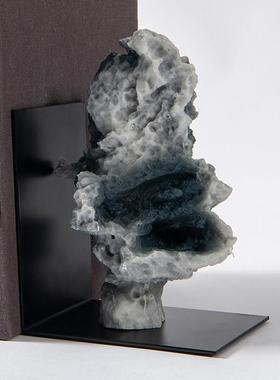 新中式太湖石书档书靠创意摆件酒店别墅办公室书桌书柜样板房软装