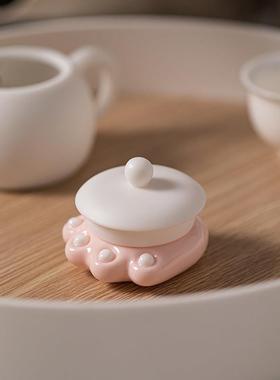 可爱猫爪工艺礼品摆饰小摆件茶壶底座盖置书房办公桌桌面简约现代