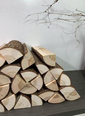 装饰木柴原木壁炉摆件橱窗造景木头背景墙客厅装饰民宿木材篝火木