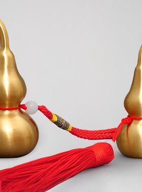 全铜葫芦摆件招财家居客厅摆设风水开 口小号汽车挂件饰装饰工艺