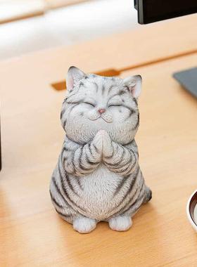 可爱彷真许愿 猫咪家居摆饰桌面卧室装饰品摆设告白礼手工生日礼
