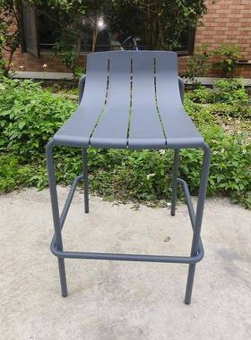 简约靠背铝合金高脚椅家用铁艺吧台凳北欧高脚凳奶茶店吧台椅