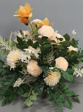 森系路引花婚庆仿真花桌摆花盆花婚礼舞台台布置迎宾区花艺装饰