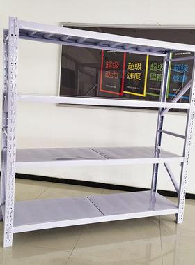 加厚仓库仓储服装货架展示架家用置物架库房重型货物四层白色铁架