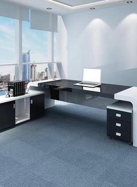 烤漆办公桌简约现代主管桌白色总裁桌油漆办公桌椅工厂直发