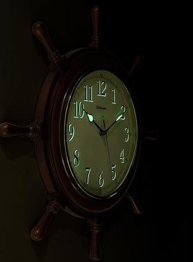 威灵顿挂钟欧式船舵挂钟创意静音时钟现代客厅大气石英钟G10399