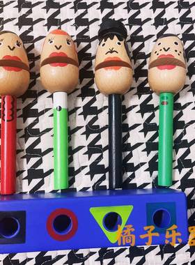 木偶梆子响板奥尔夫打击乐器早教卡通教具口才用手柄快板音乐教具