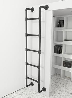 北欧梯子家用直梯学生宿舍上下床爬梯阁楼楼梯铁艺loft复古