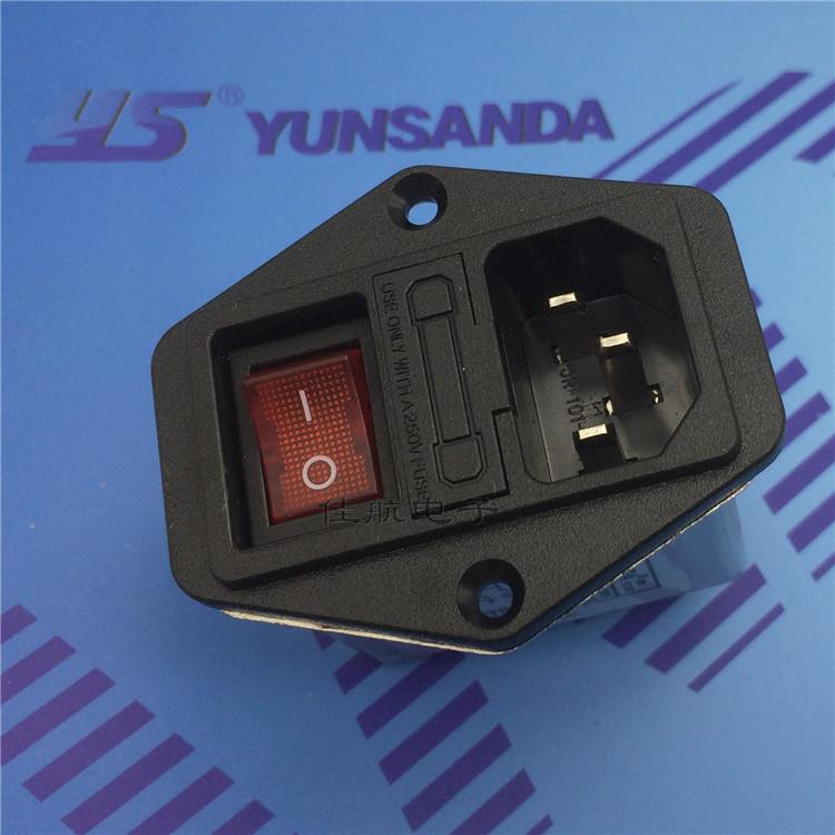 EMI电源滤波器插座220V滤波器 CW2B-10A6A3A-T三合一红开关黑开关 - 图0