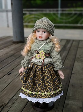 41厘米超萌少女心出口欧美陶瓷仿真洋娃娃办公室家里客厅装饰摆件