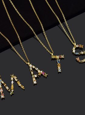 New 26 Alphabet Pendants Clasp Chain Initial 925 Sterling