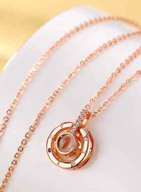 Letter Necklace 100 Languages I Love You Projection Pendant