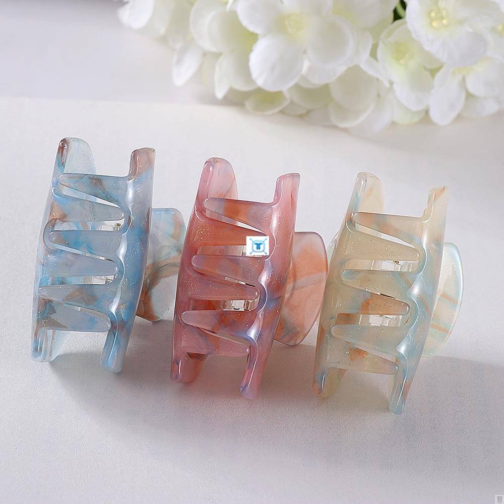 推荐Hair Claw Clips Barrette Clamp Jelly Colors Acrylic Pony-图1