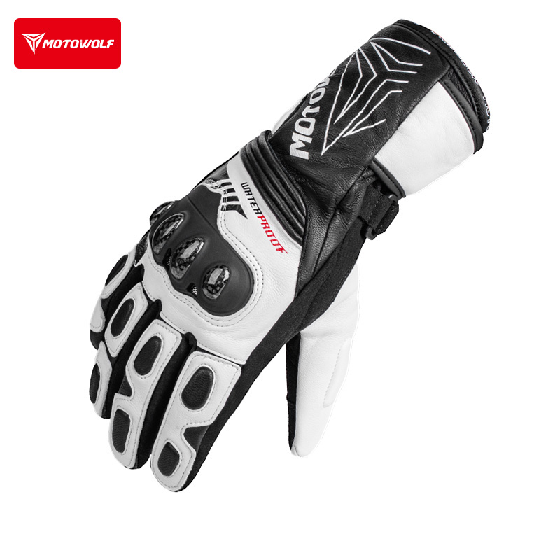 摩多狼摩托车保暖手套机车骑行装备防风防水防摔可触屏秋冬季手套 - 图1