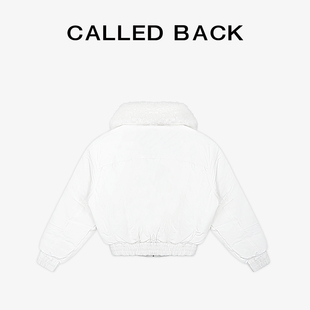 Called Back白鹅绒羽绒服女25冬季新款白色毛领短款宽松保暖外套