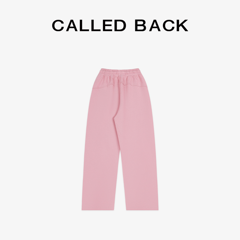 Called Back2025秋季新款百搭抽绳粉色长裤女时尚休闲阔腿裤子 - 图0