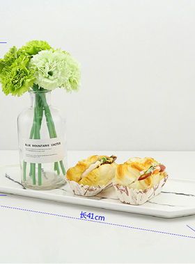 北欧大理石纹托盘样板间厨房装饰品小摆件橱柜餐边柜上的装饰摆件