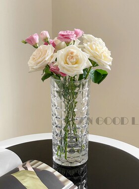 速发水晶大水瓶花养富贵竹百合轻奢摆件客厅插花桌餐玻璃高端高档